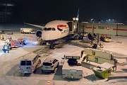 Our 787 at a snowy Dorval airport